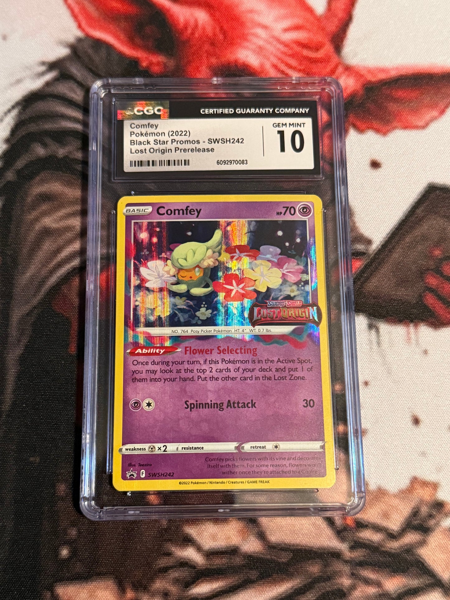 Pokemon TCG - Comfey Lost Origin Stamped 2022 Black Star PROMO - #SWSH242 - GEM MINT - CGC 10