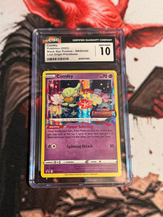 Pokemon TCG - Comfey Lost Origin Stamped 2022 Black Star PROMO - #SWSH242 - GEM MINT - CGC 10
