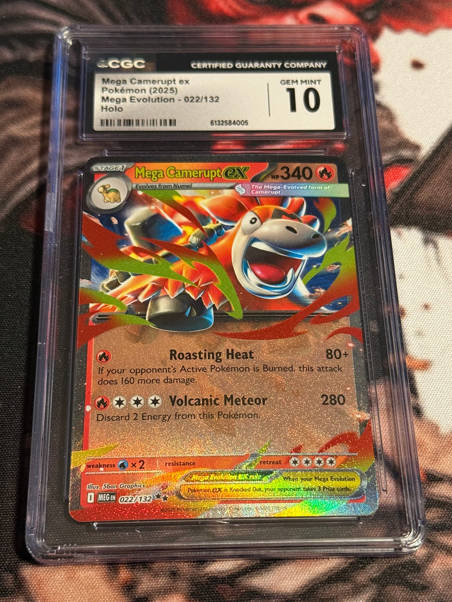 Pokemon TCG - 2025 Mega Evolution - Mega Camerupt ex - #022/132 - GEM MINT - CGC 10