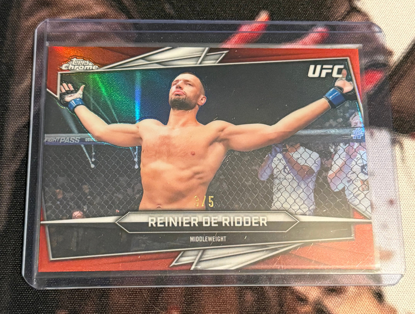 UFC - 2026 Topps Chrome - Reinier de Ridder Red /5 Base - #38 - NM/M