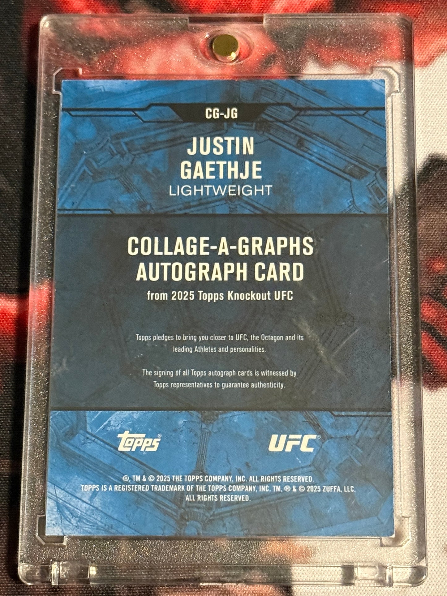 UFC - 2025 Topps Knockout - Justin Gaethje Collage-A-Graphs Auto /99 - #CG-JG - NM