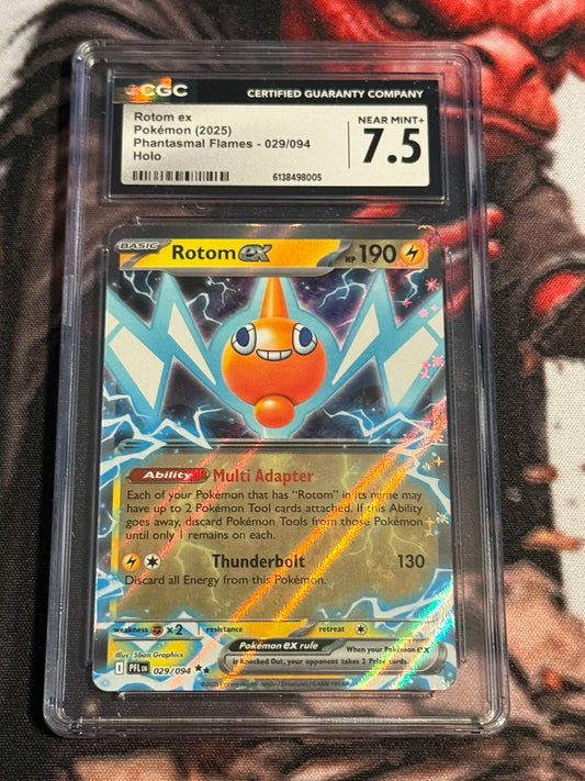 Pokemon TCG - Rotom ex - 2025 Phantasmal Flames Holo - #029/094 - NM+ CGC 7.5