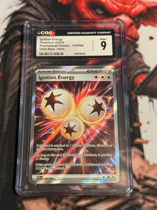 Pokemon TCG - 2025 Phantasmal Flames - Ignition Energy Ultra Rare - #124/094 - Mint - CGC 9