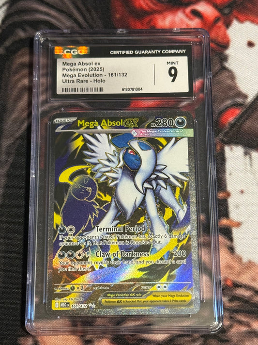 Pokemon TCG - 2025 Mega Evolution - Mega Absol ex Ultra Rare - #161/132 - MINT - CGC 9