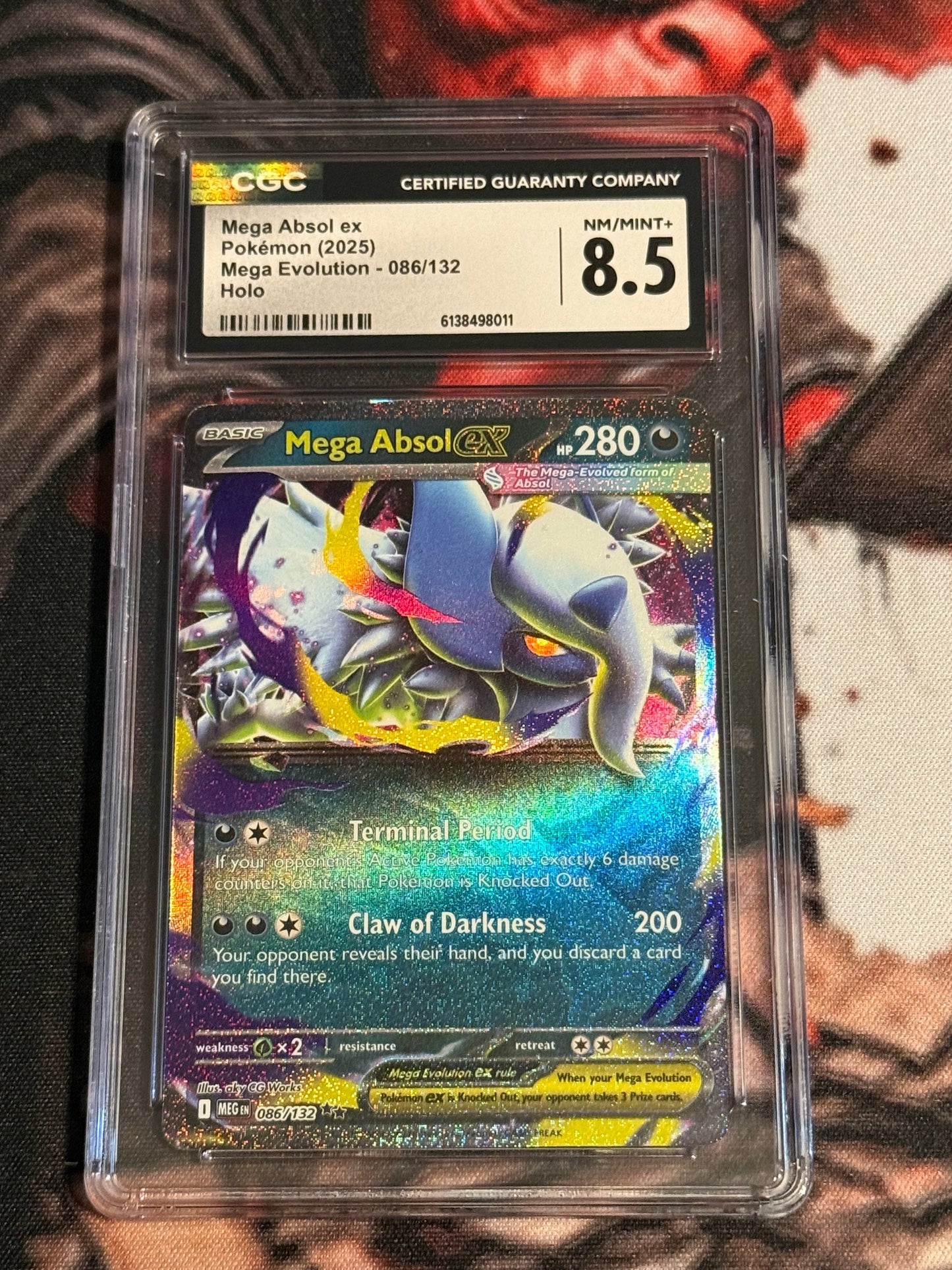 Pokemon TCG - 2025 Mega Evolution - Mega Absol ex - #086/132 - NM/M+ CGC 8.5