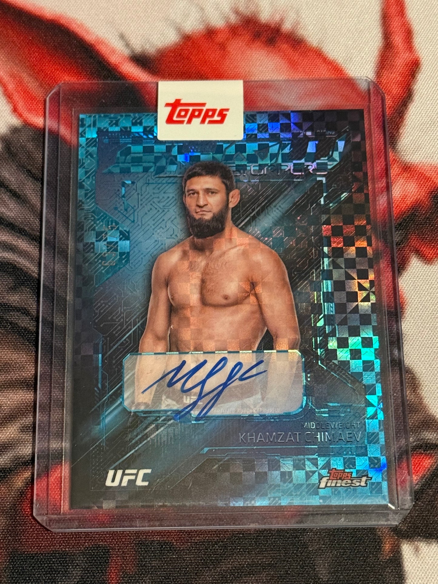 UFC - 2025 Topps Finest - Khamzat Chimaev - On-Card Auto Show Stoppers /75 - #SSA-KC - Mint - SEALED