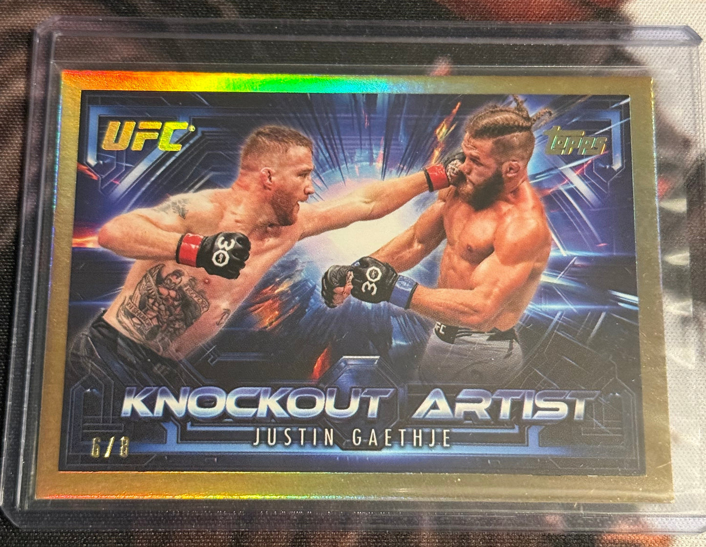 UFC - 2025 Topps Knockout - Justin Gaethje Knockout Artist Gold /8 - #KA-20