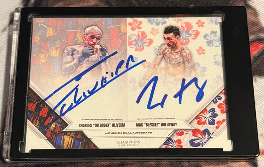 UFC - 2025 Champions Collection Charles Oliveira and Max Holloway PSA CERT DUAL AUTO - #MC-DA - Mint