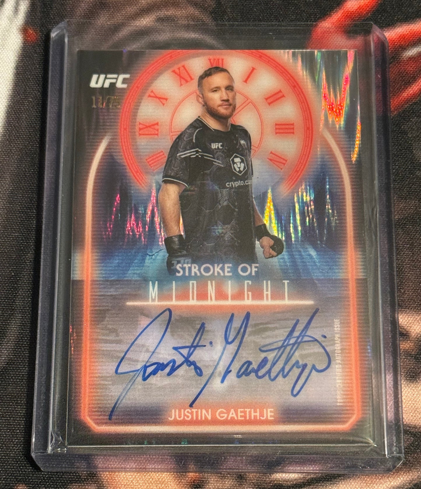 UFC - 2025 Topps Midnight - Justin Gaethje Stroke of Midnight Auto /75 - #SMA-JG - NM