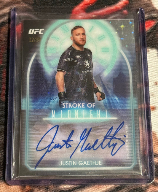 UFC - 2025 Topps Midnight - Justin Gaethje Stroke of Midnight Auto /99 - #SMA-JG - NM