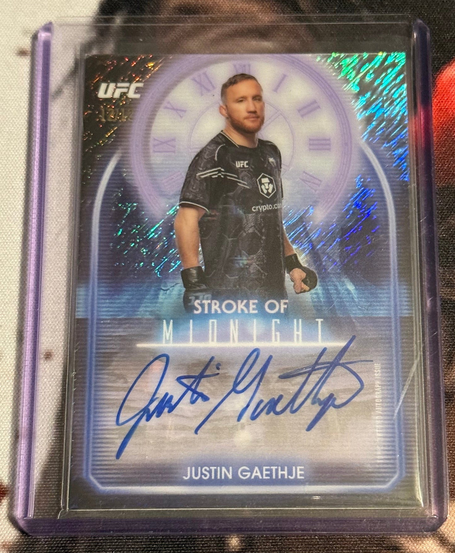 UFC - 2025 Topps Midnight - Justin Gaethje Stroke of Midnight BOOKEND Auto /12 - #SMA-JG