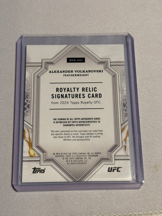 UFC - 2024 Topps Royalty - Alexander Volkanovski - SERIALIZED RELIC AUTO /25 - #RYS-AVI - Mint