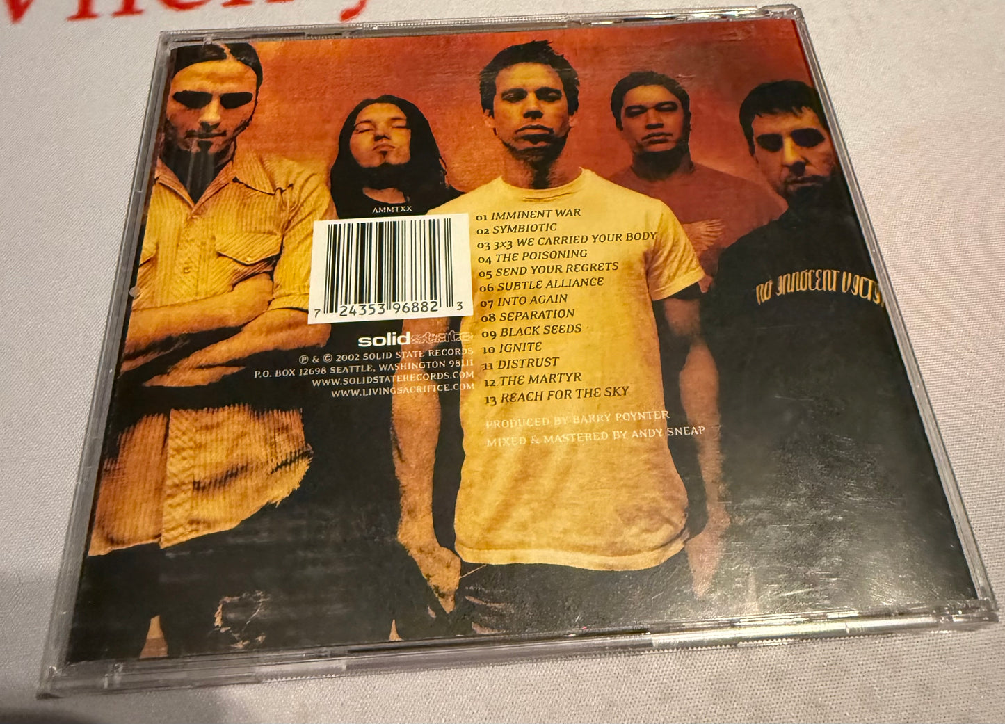 Living Sacrifice - Conceived in Fire - 2002 - Solid State Records - Used - Excellent