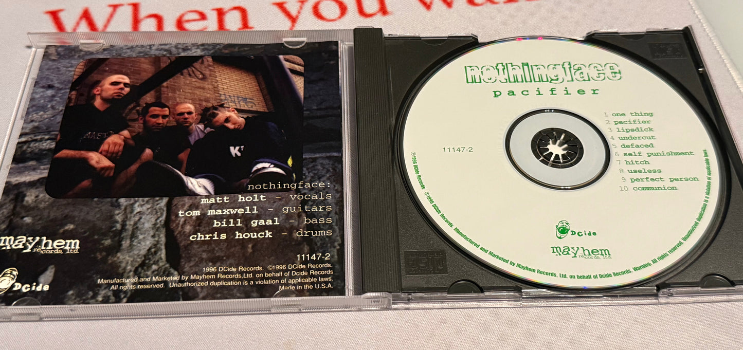 Nothingface - Pacifier - 1996 - DCide Records - Used - Excellent