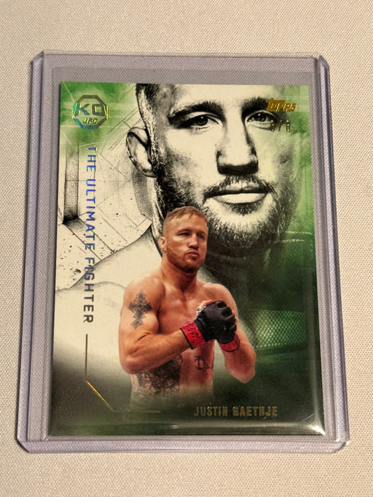 UFC - 2025 Topps Knockout - Justin Gaethje The Ultimate Fighter Gold /8 - #UF-3 - NM/M