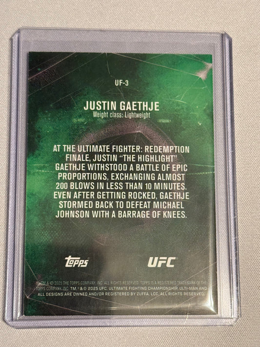 UFC - 2025 Topps Knockout - Justin Gaethje The Ultimate Fighter Gold /8 - #UF-3 - NM/M