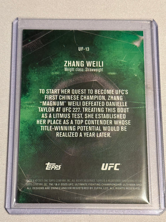 UFC - 2025 Topps Knockout - Zhang Weili The Ultimate Fighter Gold /8 - #UF-13 - NM/M