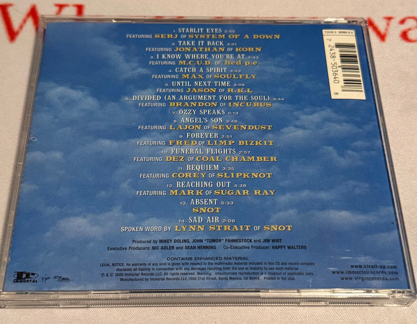 Snot / Various Artists - Strait Up - 2000 - Immortal Records - Used - Excellent