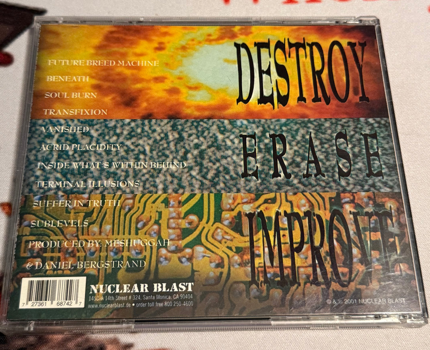 Meshuggah - Destroy Erase Improve - 2001 - Nuclear Blast Records - Used - Excellent