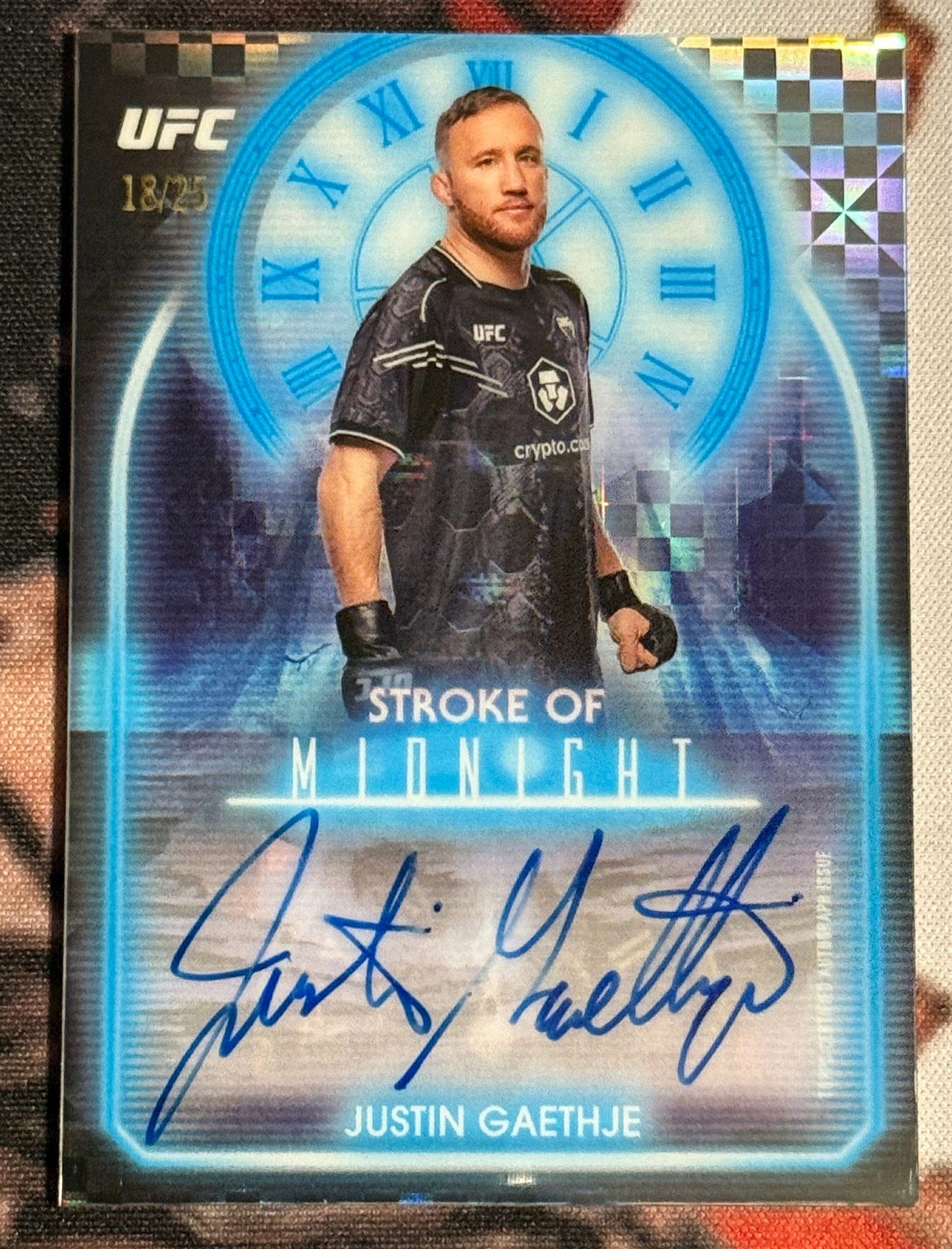 UFC - 2025 Topps Midnight - Justin Gaethje Stroke of Midnight Auto /25 - #SMA-JG - NM/M