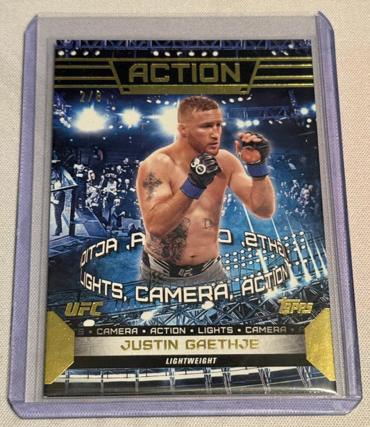 UFC - 2024 Topps Knockout - Justin Gaethje Action Gold /8 - #ACT-18 - NM/M