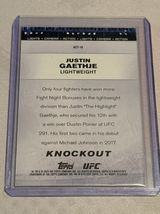 UFC - 2024 Topps Knockout - Justin Gaethje Action Gold /8 - #ACT-18 - NM/M