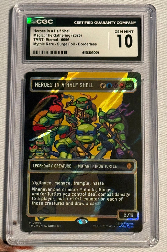 Magic the Gathering - Heroes in a Half Shell Borderless Surge Foil - Teenage Mutant Ninja Turtles - M 0096 - GEM MINT CGC 10
