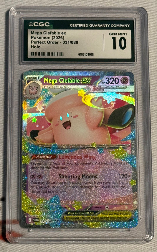 Pokemon TCG - Mega Clefable ex - Perfect Order - #031/088 - GEM MINT - CGC 10