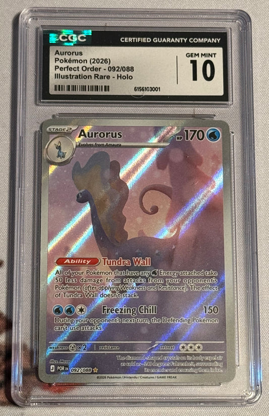 Pokemon TCG - Aurorus - Perfect Order Illustration Rare - #092/088 - GEM MINT - CGC 10