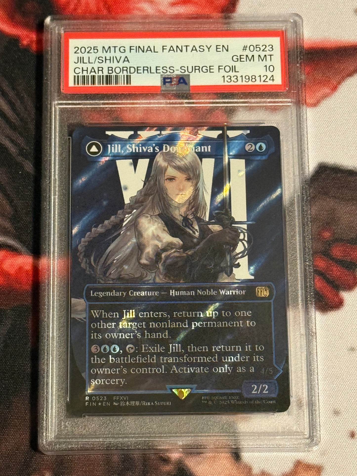 Magic the Gathering - Jill, Shiva's Dominant Borderless Surge Foil - Final Fantasy - #0523 - Gem Mint - PSA 10