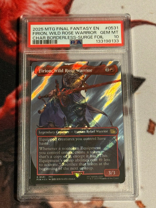 Magic the Gathering - Firion, Wild Rose Warrior Borderless Surge Foil - Final Fantasy - #0531 - Gem Mint - PSA 10