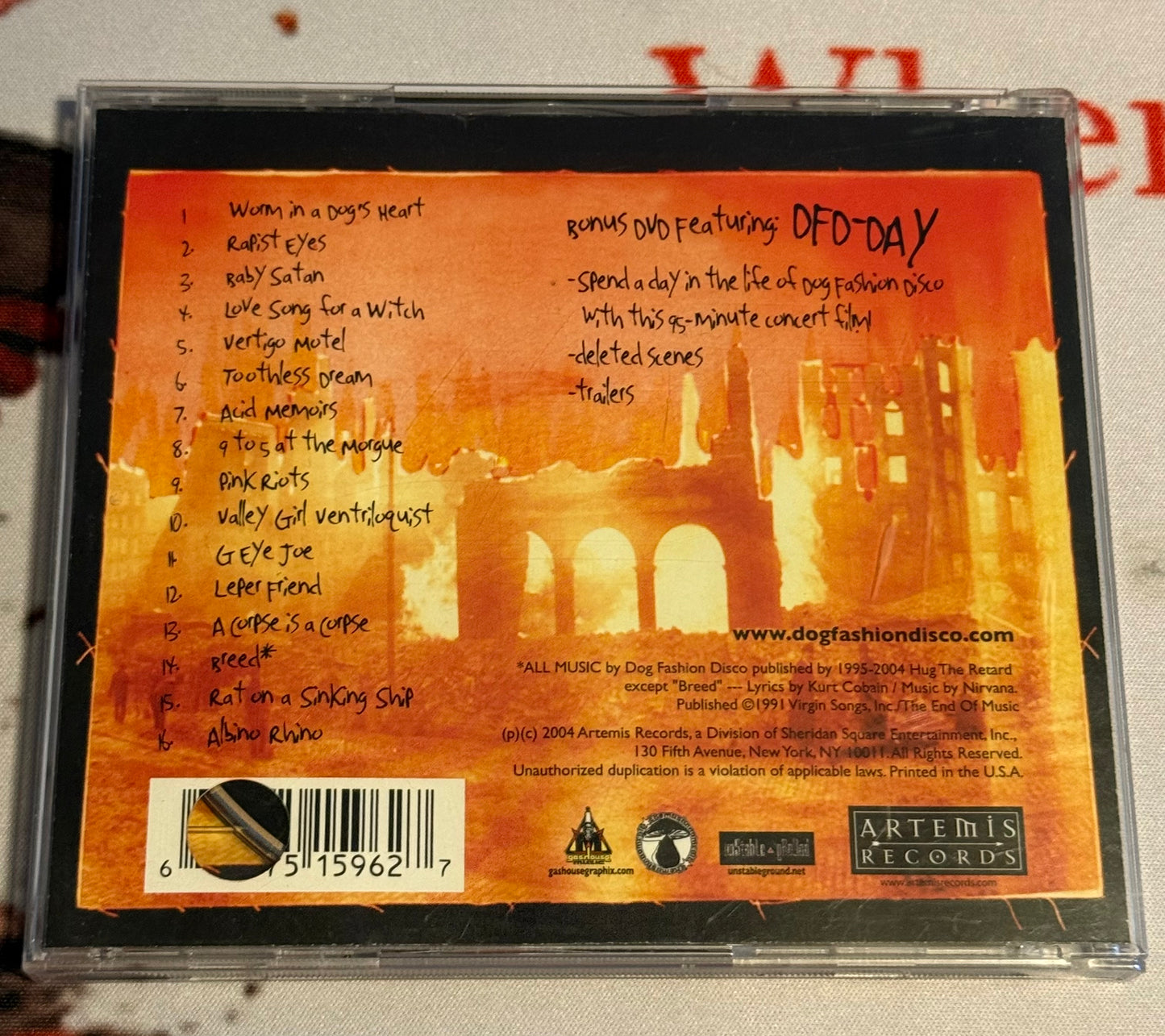 Dog Fashion Disco - The City is Alive Tonight LIVE CD and DFD-Day DVD - 2004 - Artemis Records - Used - VG/VG+