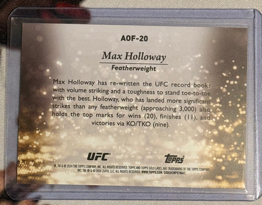 UFC - 2024 Topps Gold Label - Max Holloway Art of Fighting SSP - #AOF-20 - Mint