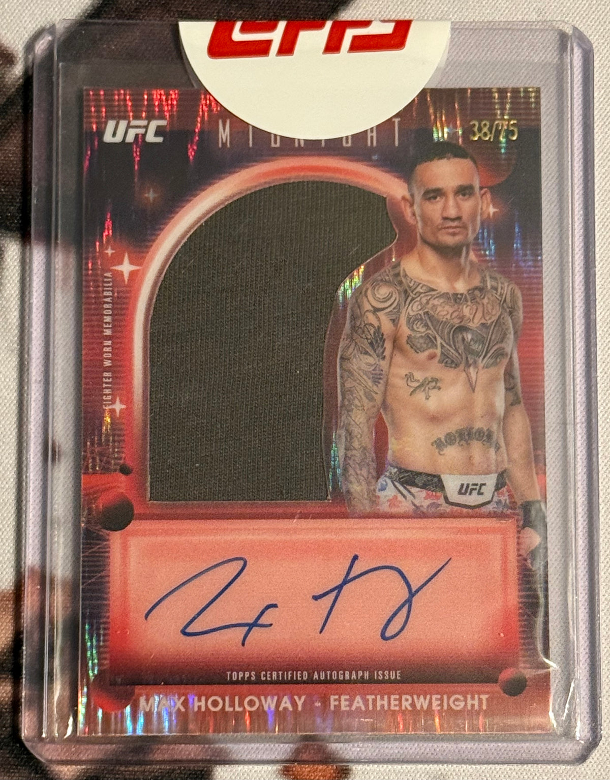 UFC - 2025 Topps Midnight - Max Holloway - Relic Autograph /75 - #VRA-MH - SEALED