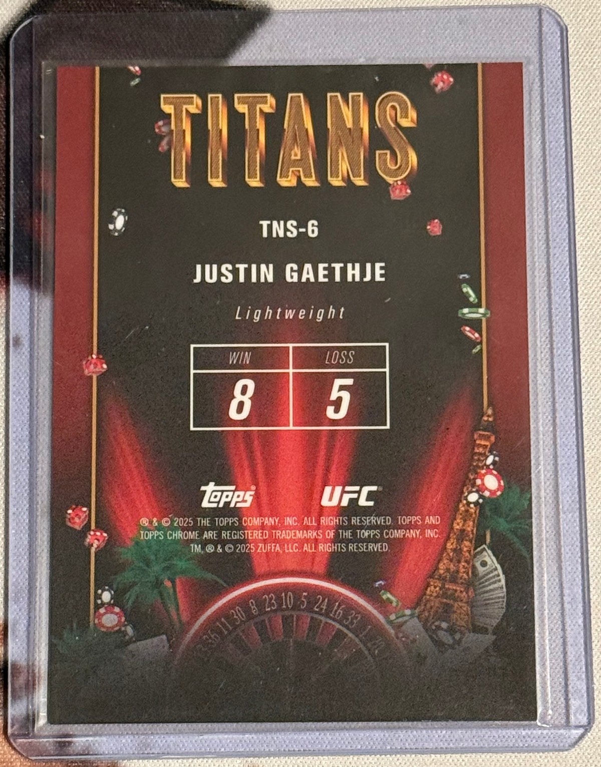 UFC - 2025 Topps Chrome - Justin Gaethje Titans CASE HIT - #TNS-6 - NM/M