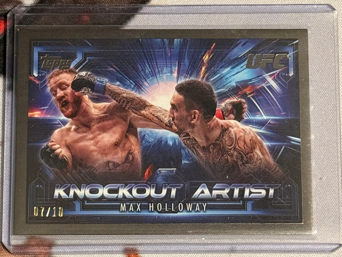 UFC - 2025 Topps Knockout - Max Holloway - Knockout Artist Black SERIALIZED - 7/10 - #KA-9 - Near Mint