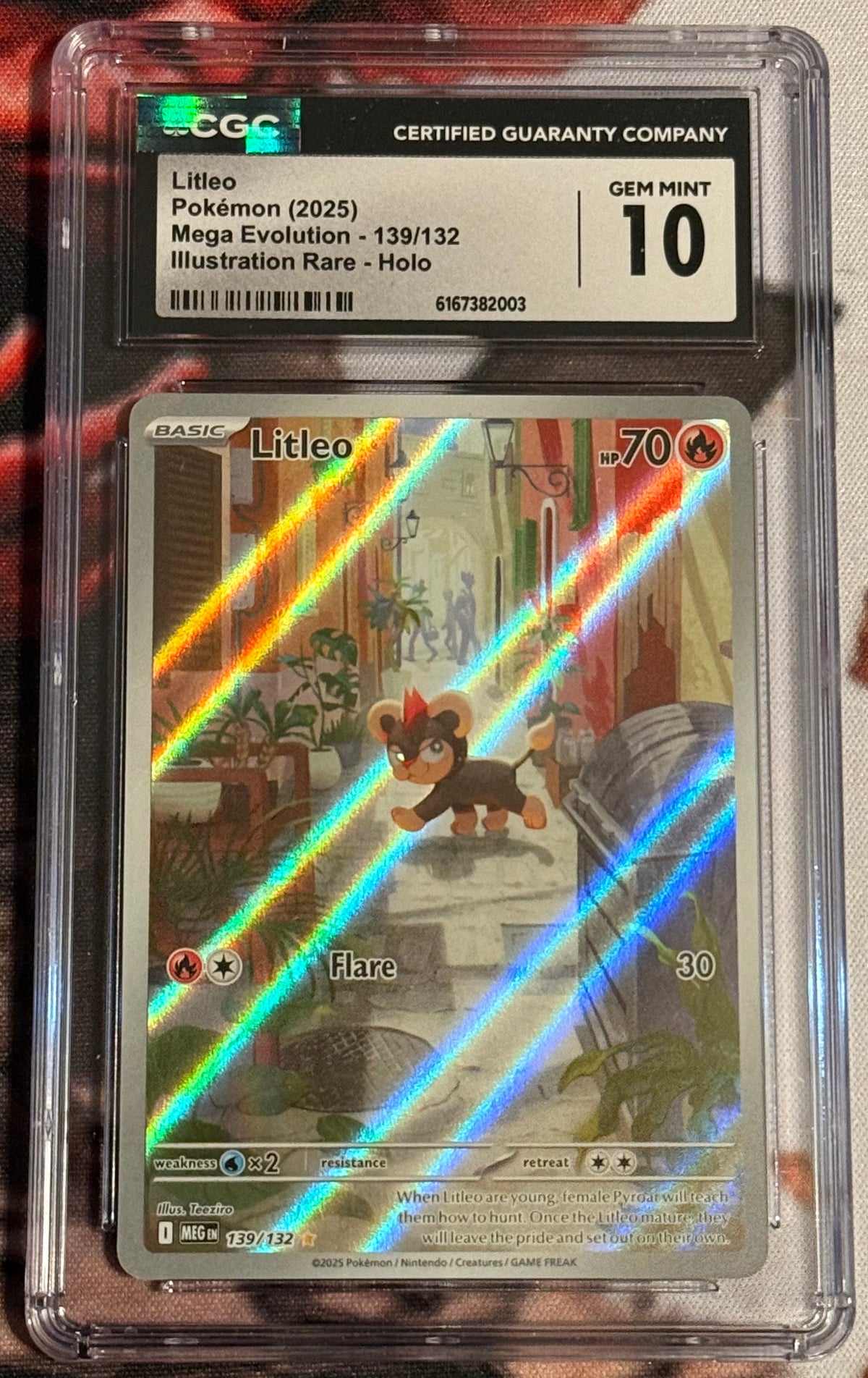 Pokemon TCG - 2025 Mega Evolution - Litleo Illustration Rare - 139/132 - GEM MINT - CGC 10
