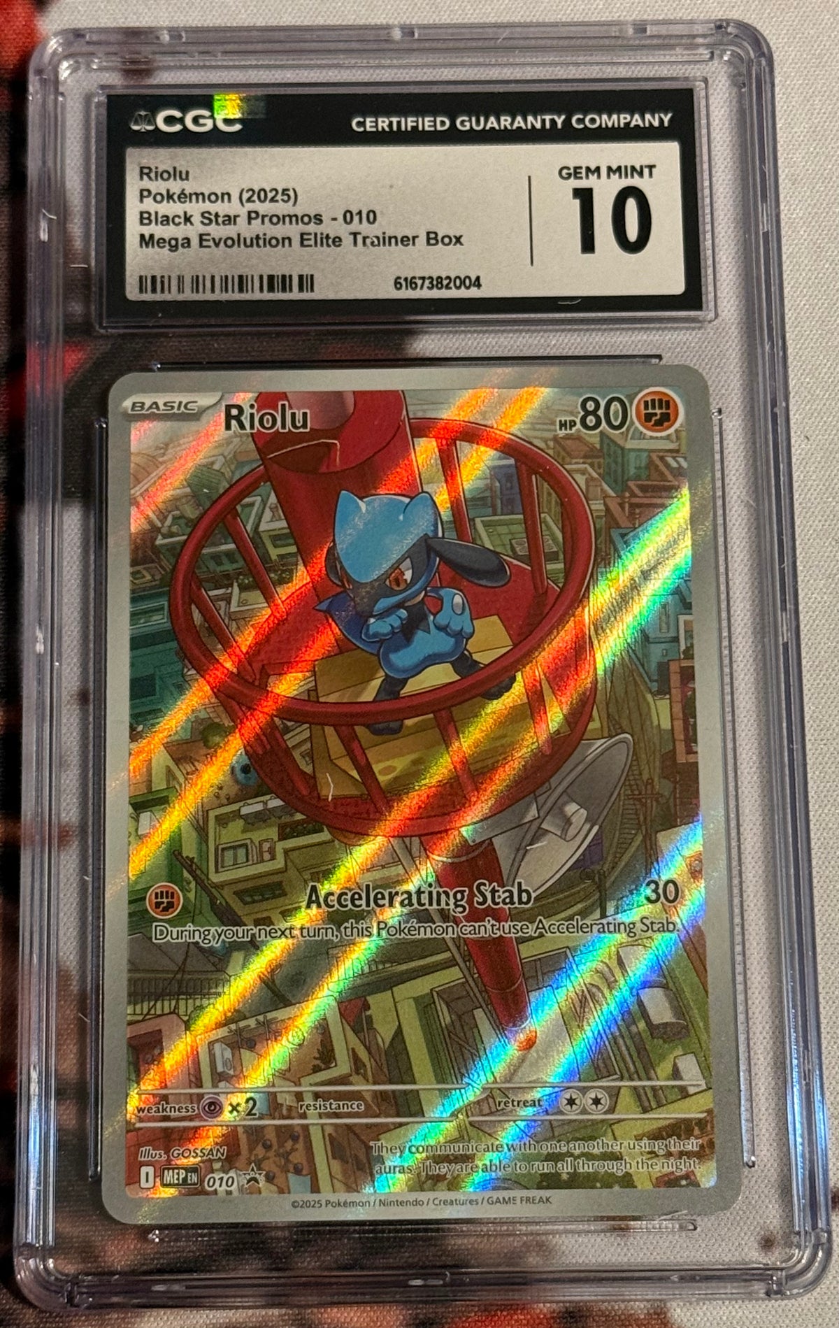 Pokemon TCG - 2025 Mega Evolution - Riolu Black Star Promo - 010 - GEM MINT - CGC 10