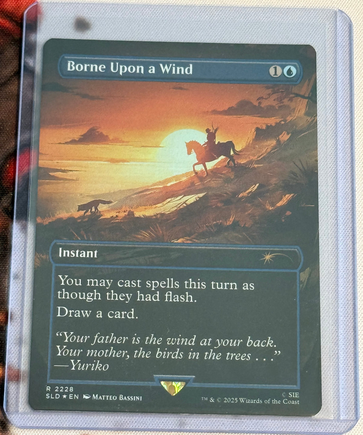 MTG Secret Lair - Borne Upon a Wind Rainbow Foil - Mythic - #2228 - NM/M