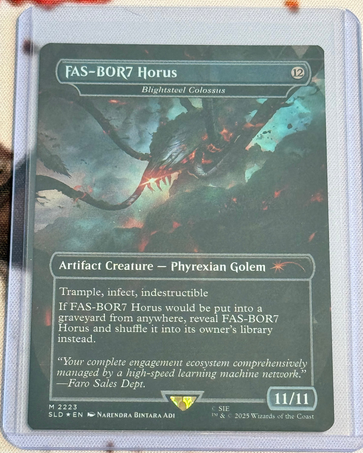 MTG Secret Lair - FAS-BOR7 Horus - Blightsteel Colossus Rainbow Foil - Mythic - #2223 - NM/M