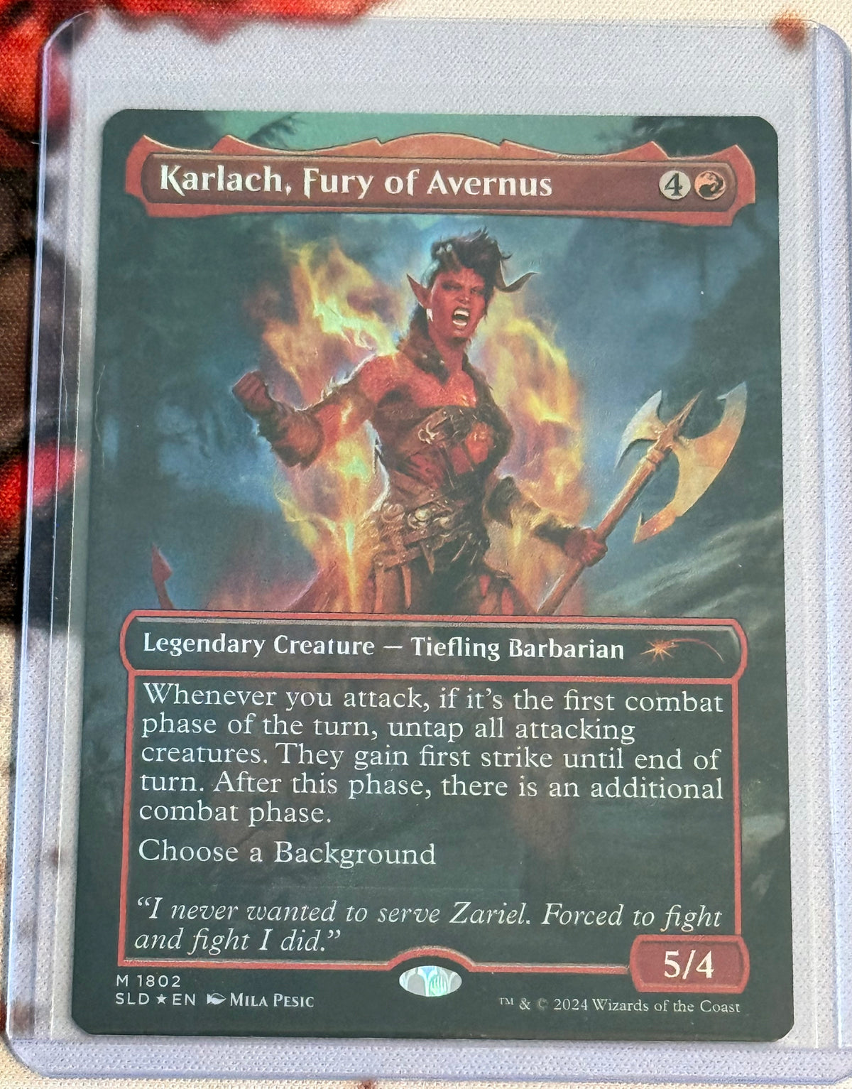 MTG Secret Lair - Karlach, Fury of Avernus Rainbow Foil - Mythic - #1802 - NM/M