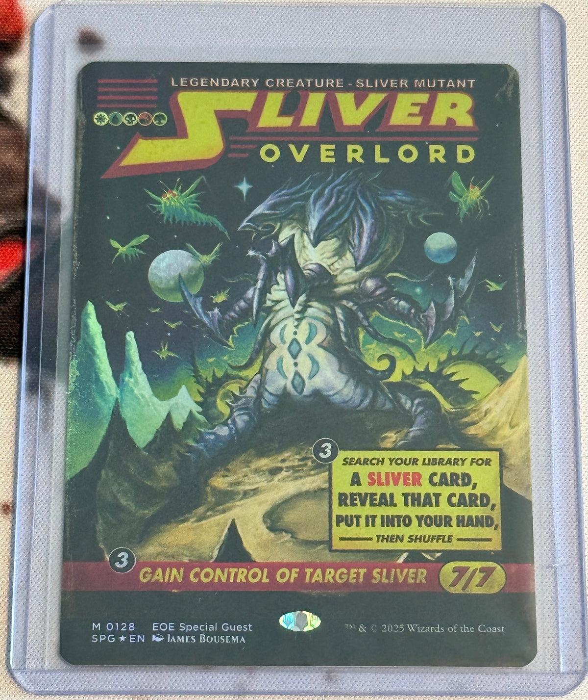 Magic the Gathering - Sliver Overlord Showcase Foil - MYTHIC - #0128 - Edge of Eternities - Mint
