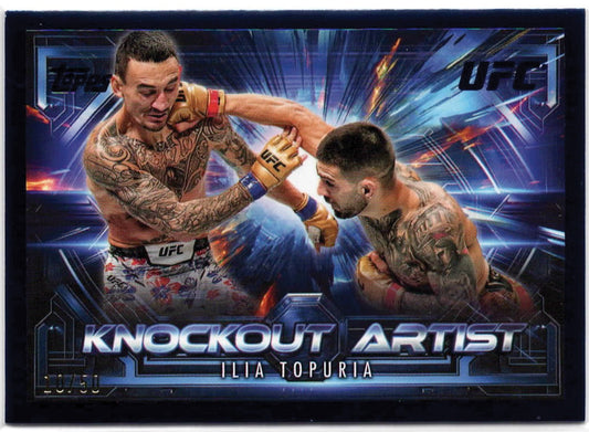 UFC - 2025 Topps Knockout - Ilia Topuria - Knockout Artist Blue SERIALIZED - 10/50 - #KA-21 - Near Mint