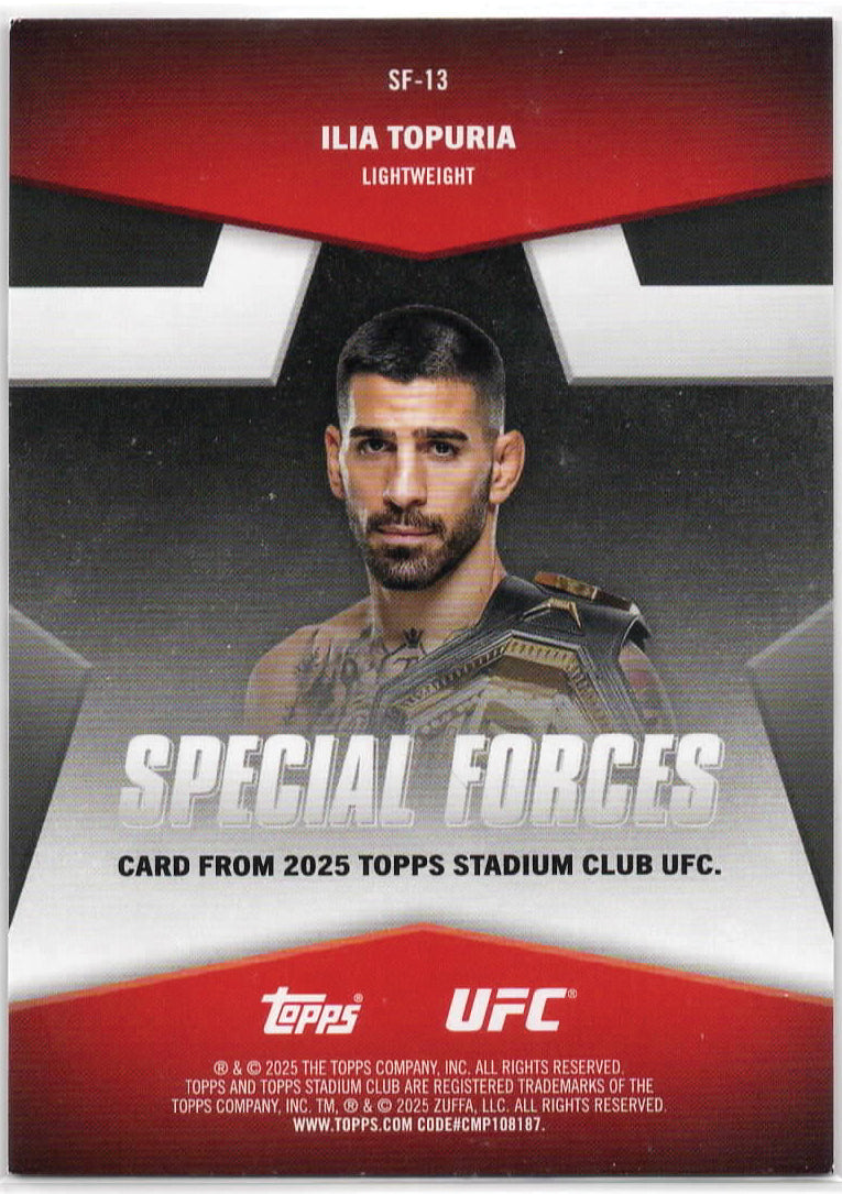 UFC - 2025 Stadium Club - Ilia Topuria - Special Forces - #SF-13 - NM