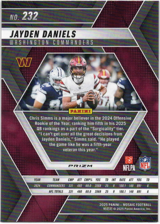 NFL - 2025 Panini Mosaic - Jayden Daniels Genesis Mosaic - CASE HIT - 232 - Mint