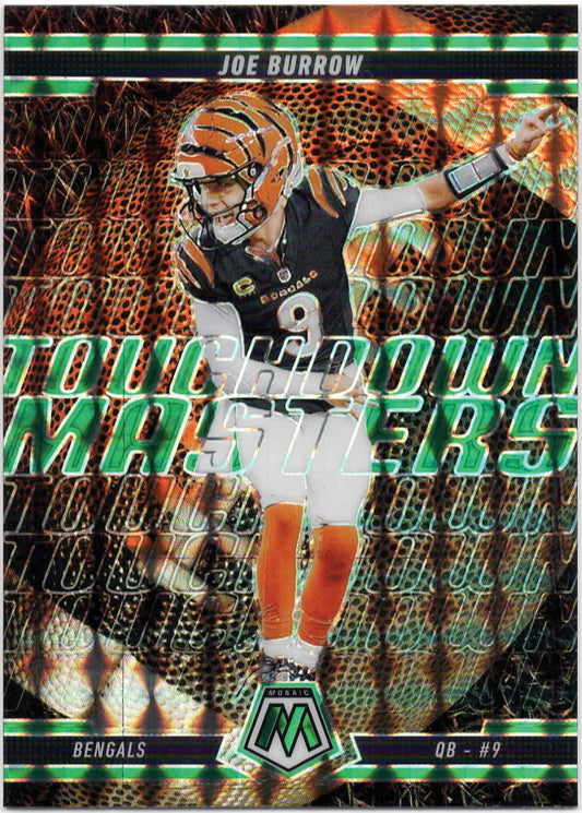 NFL - 2025 Panini Mosaic - Joe Burrow Green Touchdown Masters - #3 - Mint