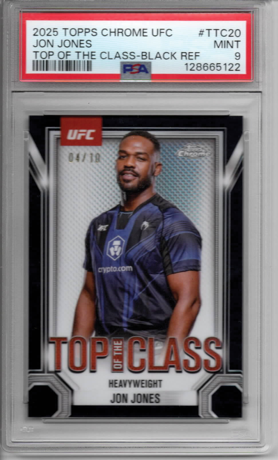 UFC - 2025 Topps Chrome - Jon Jones - Top of the Class Black Refractor /10 - THE ONLY PSA GRADED COPY - #TTC-20