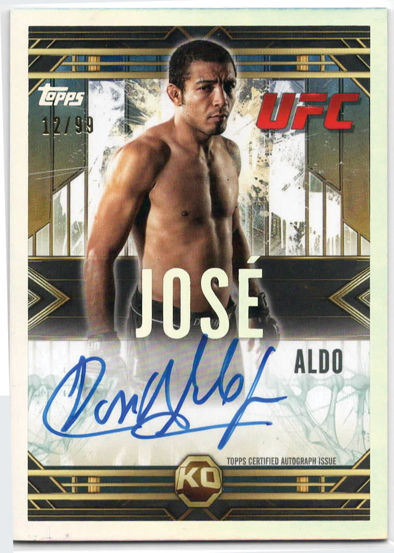 UFC - 2025 Topps Knockout - Jose Aldo - Throwback Signatures - ON CARD AUTOGRAPH, NUMBERED - 12/99 - #TB-JA - NM