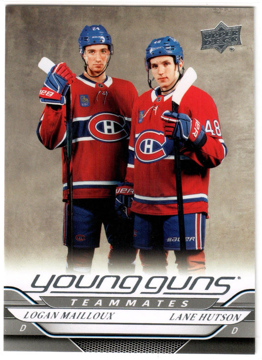 NFL - 2024-2025 Upper Deck Stage 2 - Logan Mailloux/Lane Hutson YOUNG GUNS Teammates - Mint