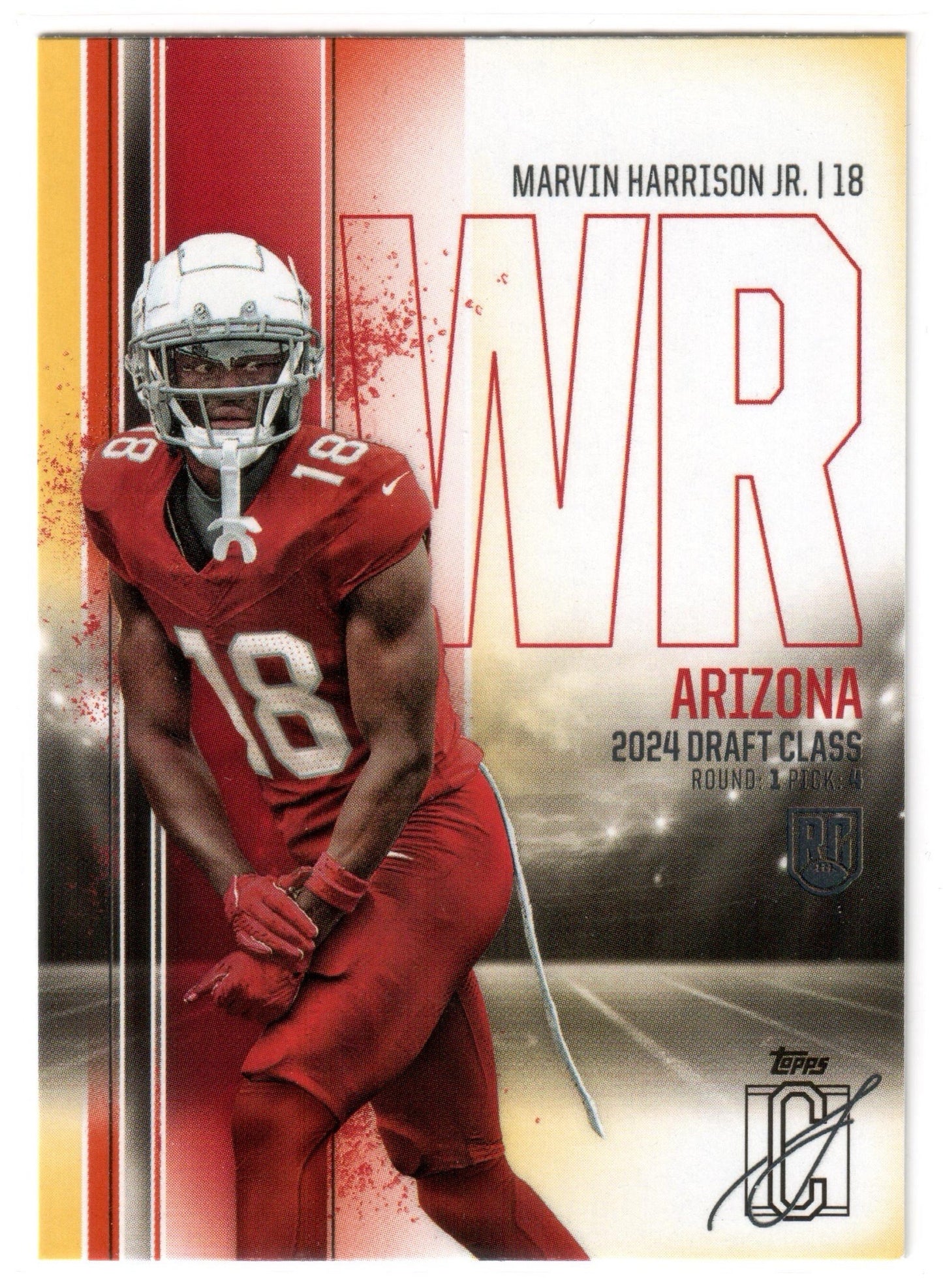 NFL - 2024 Topps Signature Class - Marvin Harrison Jr (61) - Yellow/Red - Mint